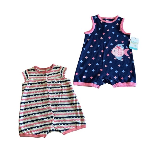Best Beginnings Fish Rompers - Picture 12 of 15